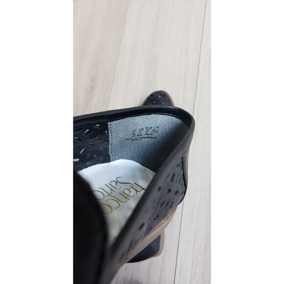 Franco Sarto Shoes Women 7M Black Berta Slip On Summer Classic Loafers Openweave - Picture 6 of 10